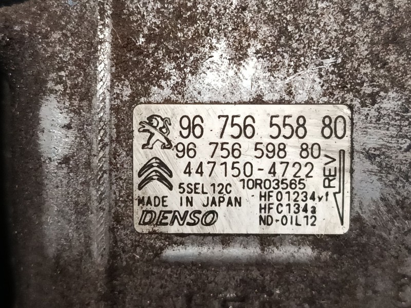 Recambio de compresor a/a para peugeot 2008 i (cu_) 1.2 thp 110 / puretech 110 referencia OEM IAM 9675655880 9675659880 447150-4