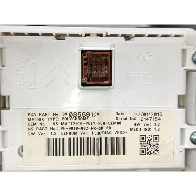 Recambio de cuadro instrumentos para peugeot 2008 i (cu_) 1.2 thp 110 / puretech 110 referencia OEM IAM 9808559180  