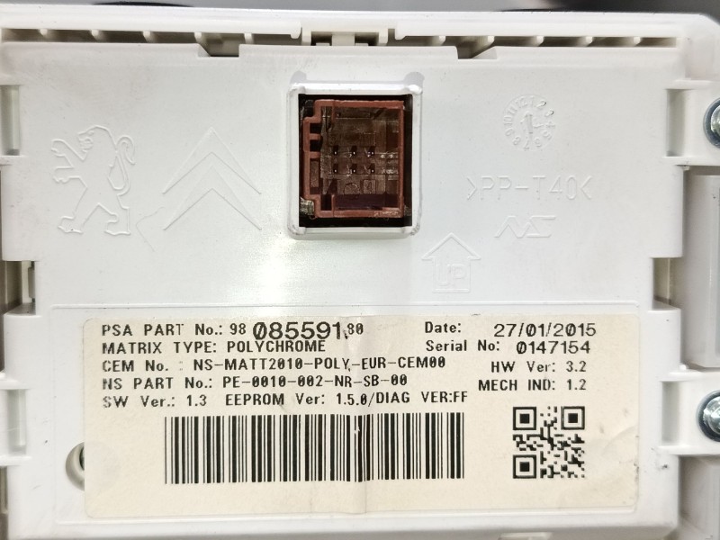 Recambio de cuadro instrumentos para peugeot 2008 i (cu_) 1.2 thp 110 / puretech 110 referencia OEM IAM 9808559180  