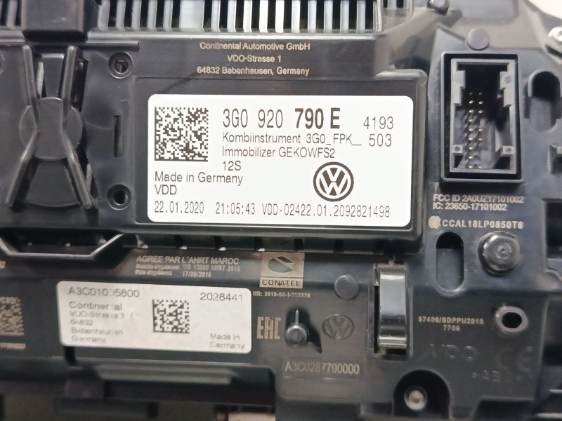 Recambio de cuadro instrumentos para volkswagen tiguan (ad1, ax1) 2.0 tdi referencia OEM IAM 3G0920790E  