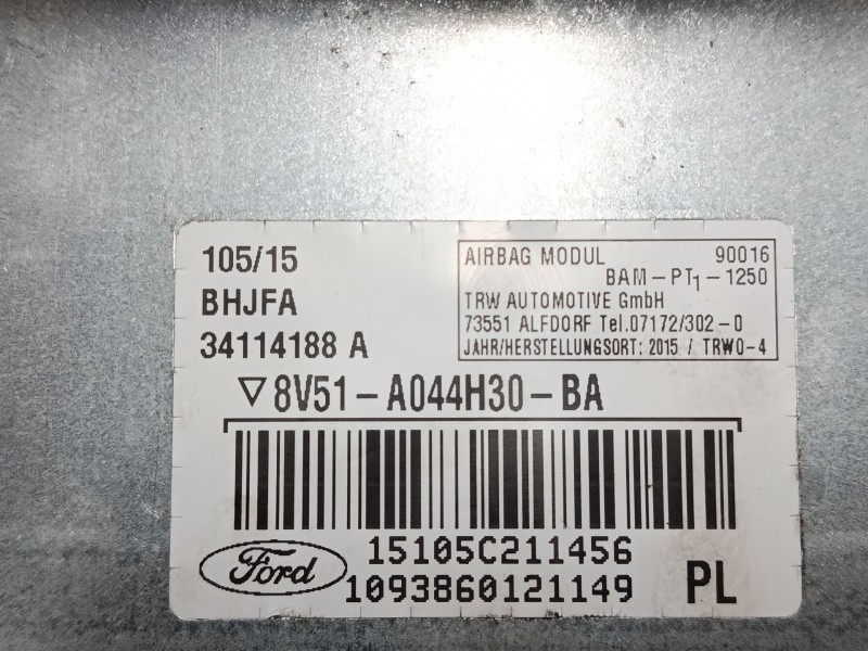 Recambio de airbag salpicadero para ford fiesta vi (cb1, ccn) 1.25 referencia OEM IAM 8V51A044H30BA  