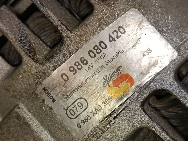 Recambio de alternador para opel vivaro a furgoneta (x83) 2.0 cdti (f7) referencia OEM IAM 0986080420  