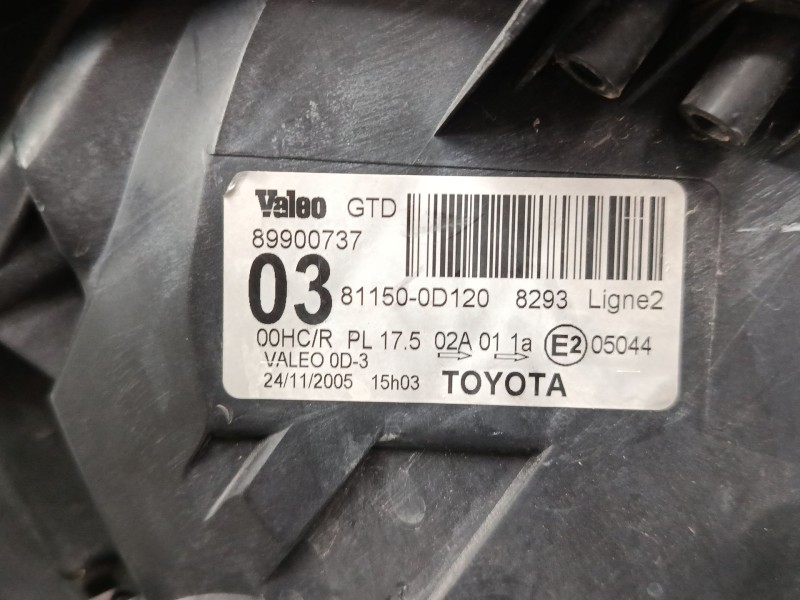 Recambio de faro izquierdo para toyota yaris (_p9_) 1.0 vvt-i (ksp90_) referencia OEM IAM 89900737  