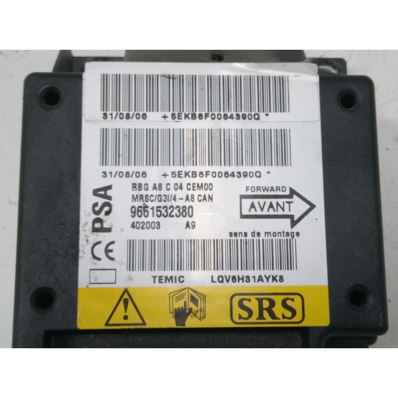 Recambio de centralita airbag para citroën c3 i (fc_, fn_) 1.4 i referencia OEM IAM 9661532380 9661532380 
