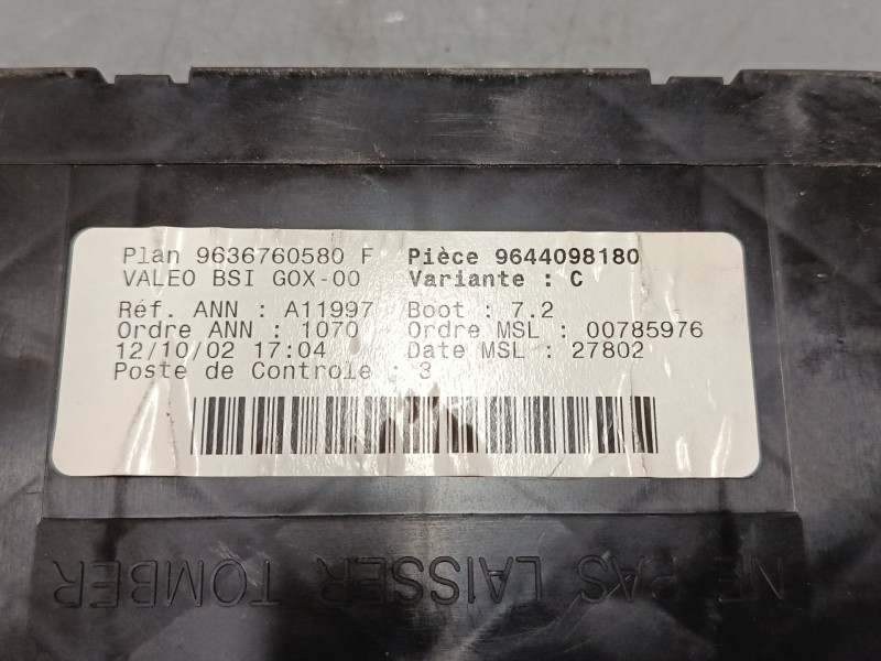 Recambio de bsi para peugeot 307 (3a/c) 1.6 16v referencia OEM IAM 9644098180  