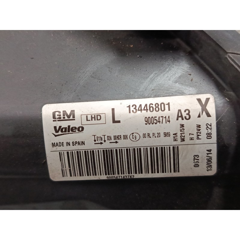 Recambio de faro izquierdo para opel corsa d (s07) 1.2 (l08, l68) referencia OEM IAM 13446801  
