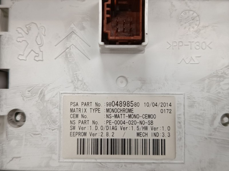 Recambio de cuadro instrumentos para peugeot 3008 i monospace (0u_) 1.6 bluehdi 120 referencia OEM IAM 9806268180  
