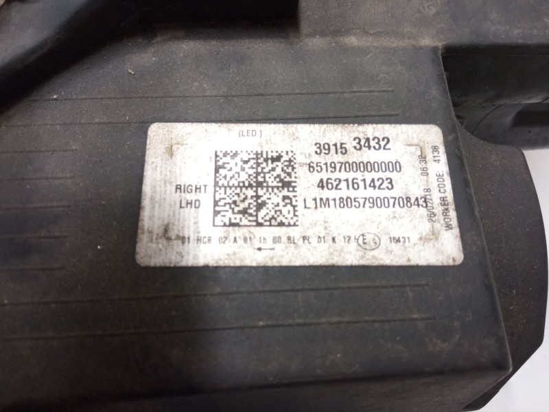 Recambio de faro derecho led para opel crossland x / crossland (p17, p2qo) 1.2 (75) referencia OEM IAM 39153432  