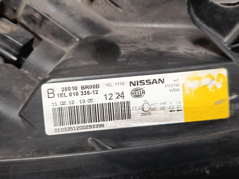Recambio de faro derecho para nissan qashqai i (j10, nj10) 1.6 referencia OEM IAM 26010BR00B  