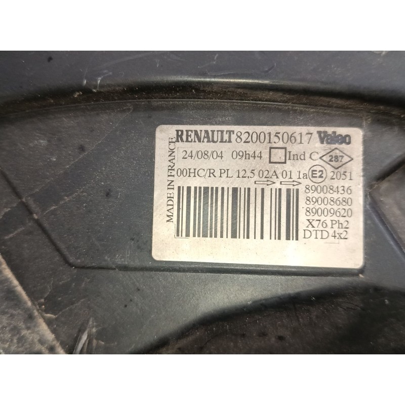 Recambio de faro derecho para renault kangoo express (fc0/1_) 1.2 (fc01, fc0a, fc0f) referencia OEM IAM 8200150617  