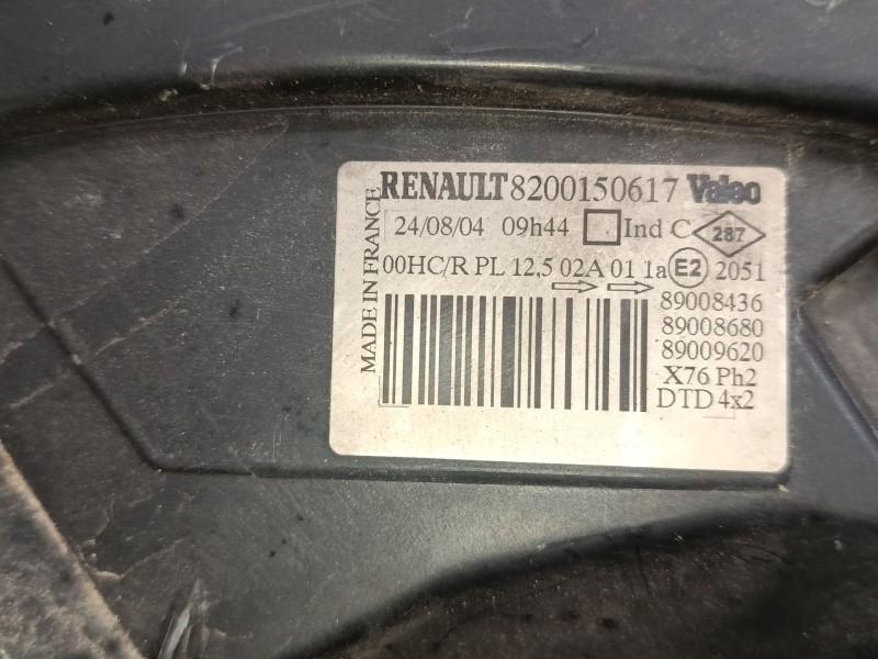 Recambio de faro derecho para renault kangoo express (fc0/1_) 1.2 (fc01, fc0a, fc0f) referencia OEM IAM 8200150617  