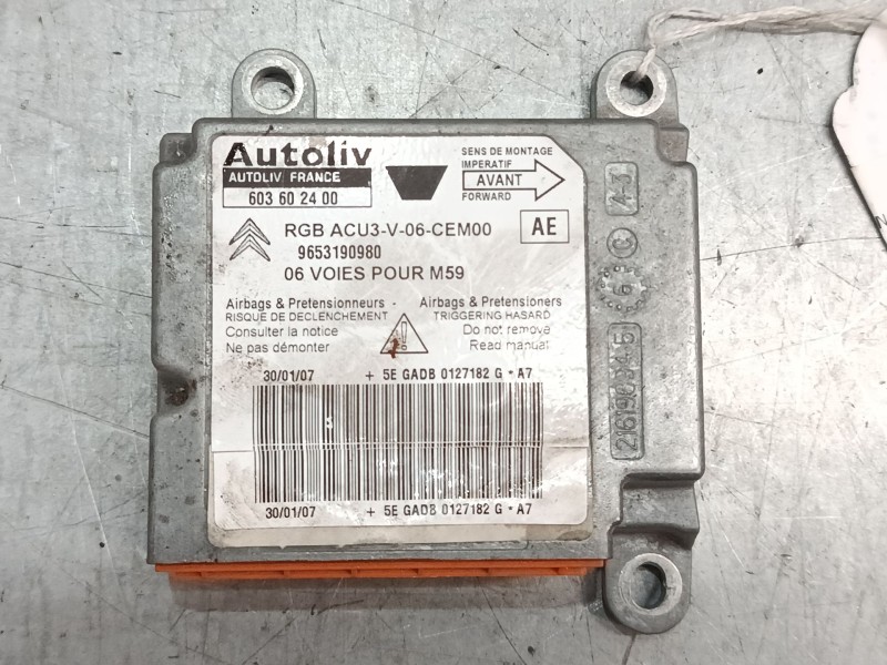 Recambio de centralita airbag para citroën berlingo / berlingo first monospace (mf_, gjk_, gfk_) 1.6 hdi 90 (mf9hx) referencia O