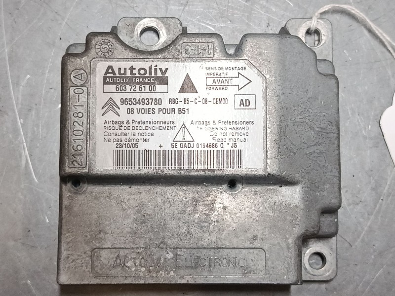 Recambio de centralita airbag para citroën c4 i (lc_) 1.6 hdi referencia OEM IAM 9653493780 603726100 