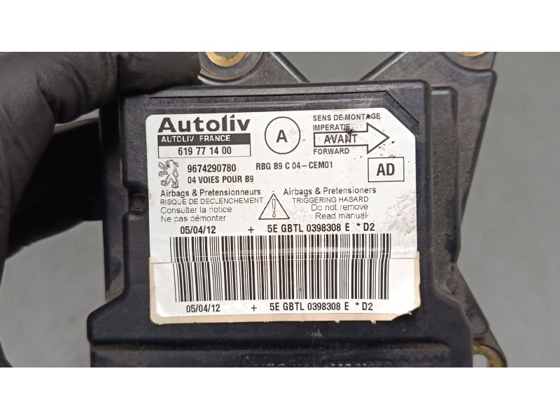 Recambio de centralita airbag para peugeot partner tepee 1.6 hdi 90 referencia OEM IAM 9674290780 619771400 