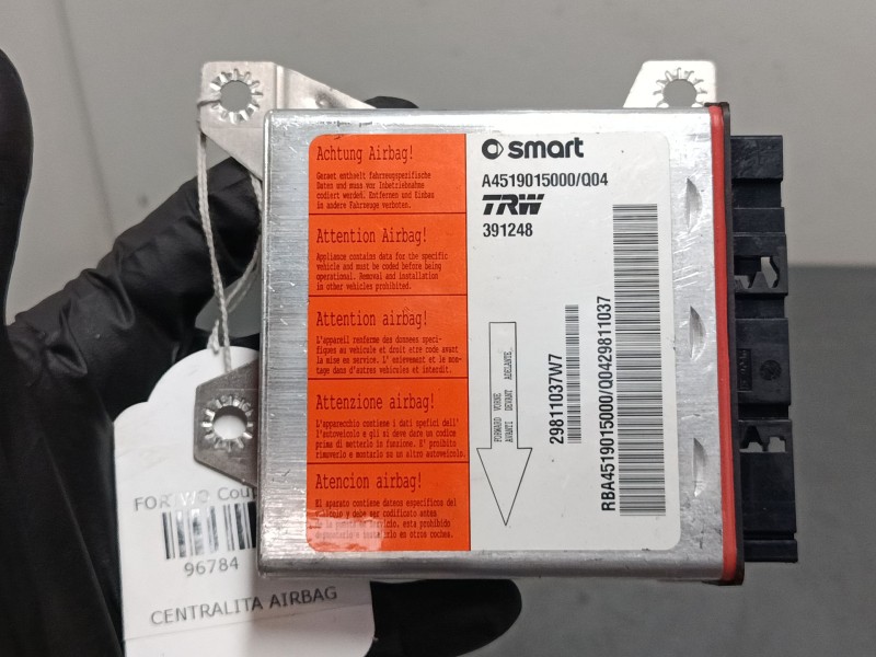 Recambio de centralita airbag para smart fortwo coupé (451) 1.0 (451.330, 451.334) referencia OEM IAM A4519015000  