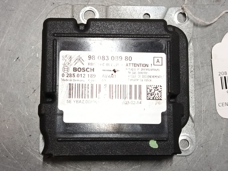 Recambio de centralita airbag para peugeot 208 i (ca_, cc_) 1.4 hdi referencia OEM IAM 9808308980 0285012189 