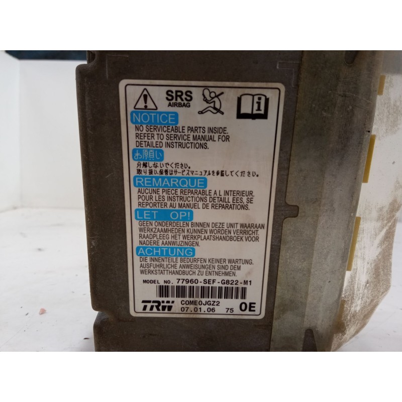 Recambio de centralita airbag para honda accord vii (cl, cn) 2.2 i-ctdi (cn1) referencia OEM IAM 77960SEFG822M1  