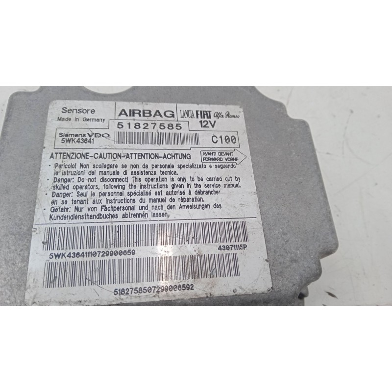 Recambio de centralita airbag para fiat bravo ii (198_) 1.9 d multijet (198axb1a) referencia OEM IAM 51827585  5wk43641
