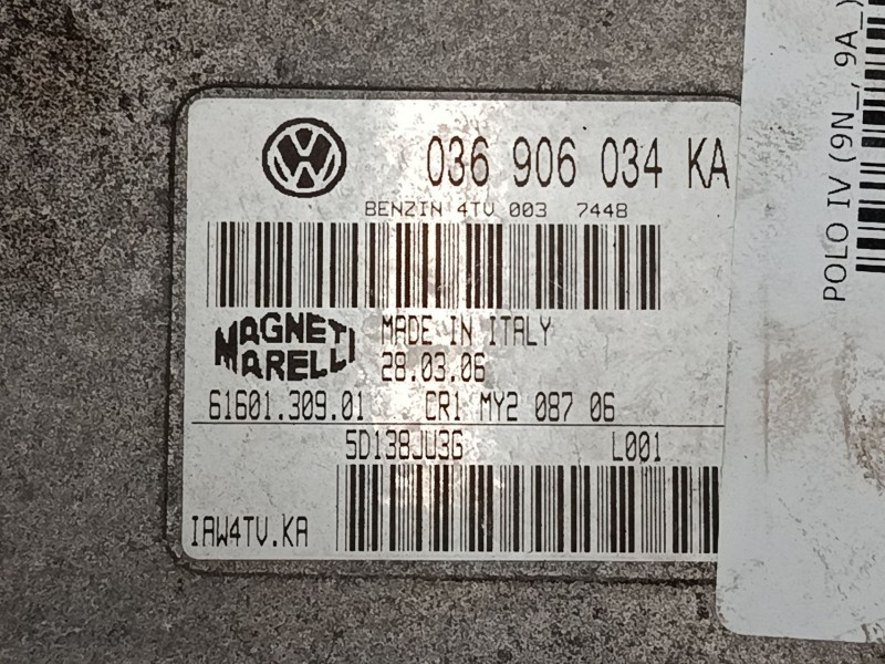 Recambio de centralita motor uce para volkswagen polo iv (9n_, 9a_) 1.4 16v referencia OEM IAM 036906034  