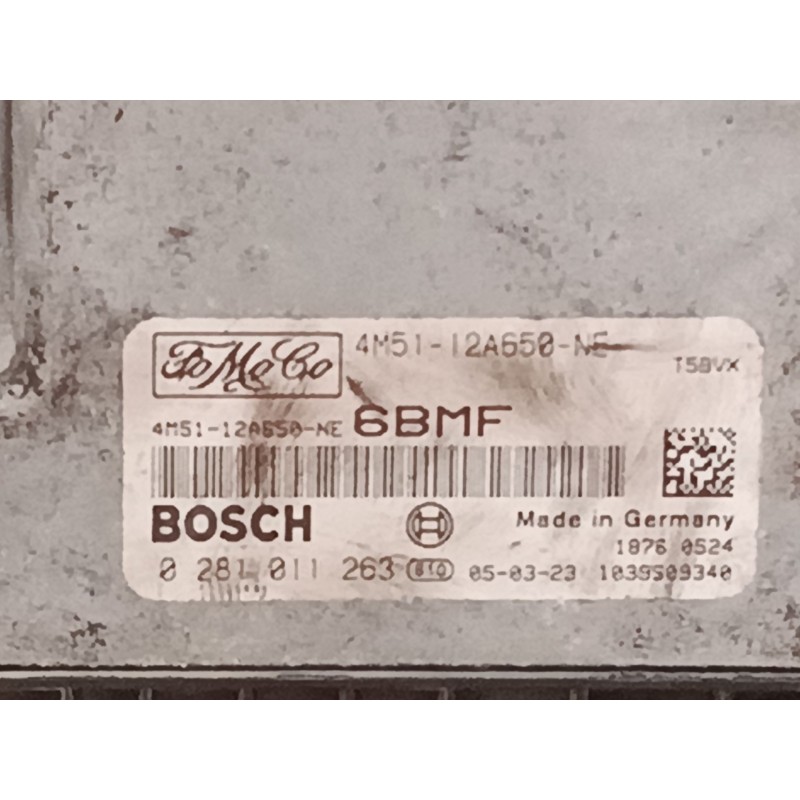 Recambio de centralita motor uce para ford focus c-max (dm2) 1.6 tdci referencia OEM IAM 0281011263 4M5112A650 