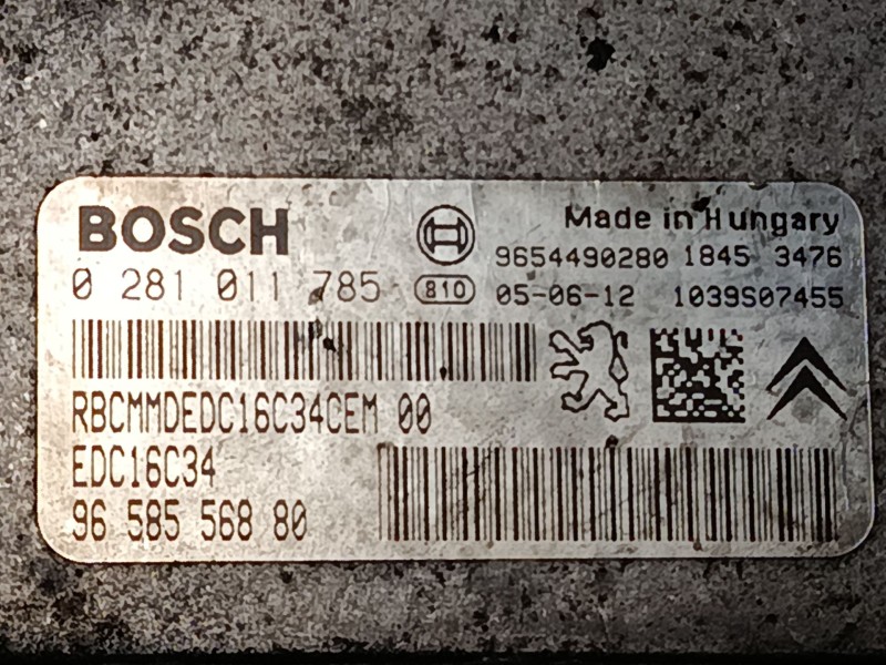 Recambio de centralita motor uce para citroën c2 (jm_) 1.4 hdi referencia OEM IAM 9654490280 0281011785 0281011785