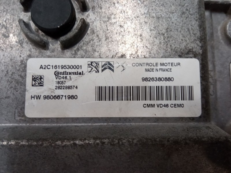Recambio de centralita motor uce para opel crossland x / crossland (p17, p2qo) 1.2 (75) referencia OEM IAM HW 9806671980 9826380