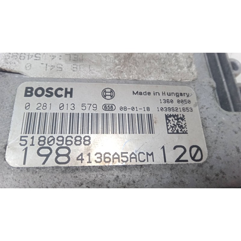 Recambio de centralita motor uce para fiat bravo ii (198_) 1.9 d multijet (198axb1a) referencia OEM IAM 0281013579 51809688 1984