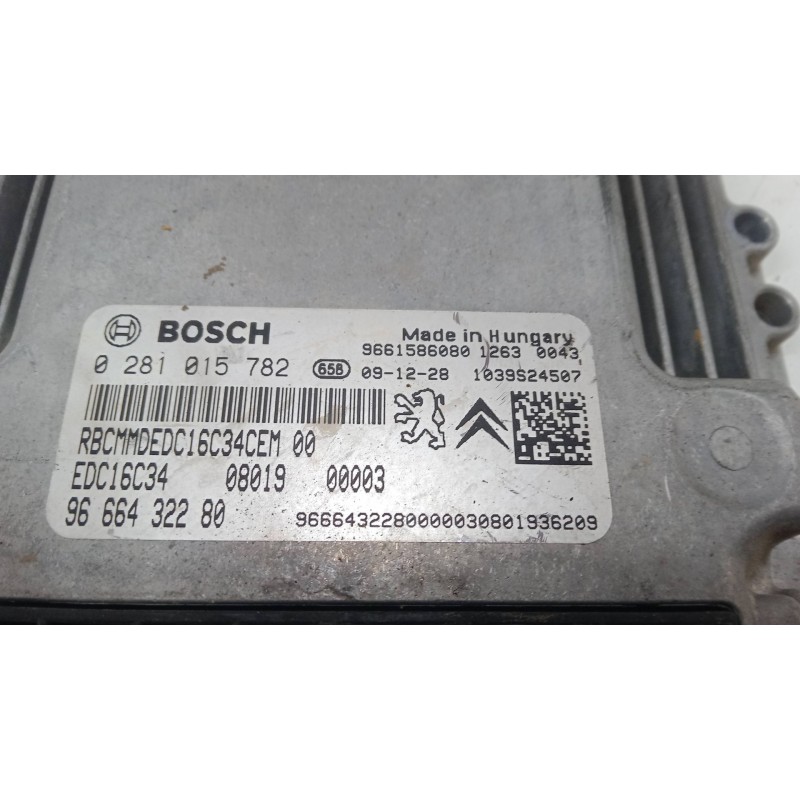 Recambio de centralita motor uce para peugeot bipper tepee 1.4 hdi referencia OEM IAM 9661586080 0281015782 9666432280