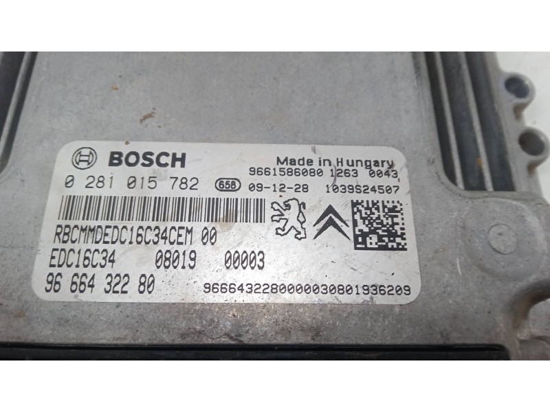 Recambio de centralita motor uce para peugeot bipper tepee 1.4 hdi referencia OEM IAM 9661586080 0281015782 9666432280