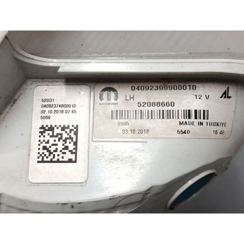 Recambio de faro antiniebla izquierdo para jeep renegade suv (bu, b1, bv) 1.0 t-gdi referencia OEM IAM 52088660  