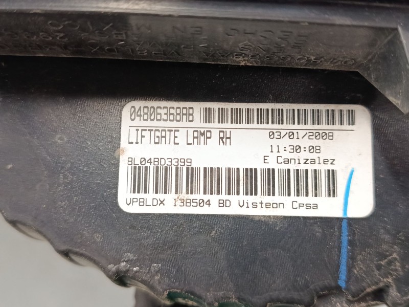 Recambio de piloto trasero porton derecho para dodge journey 2.0 crd referencia OEM IAM 04806368AB  