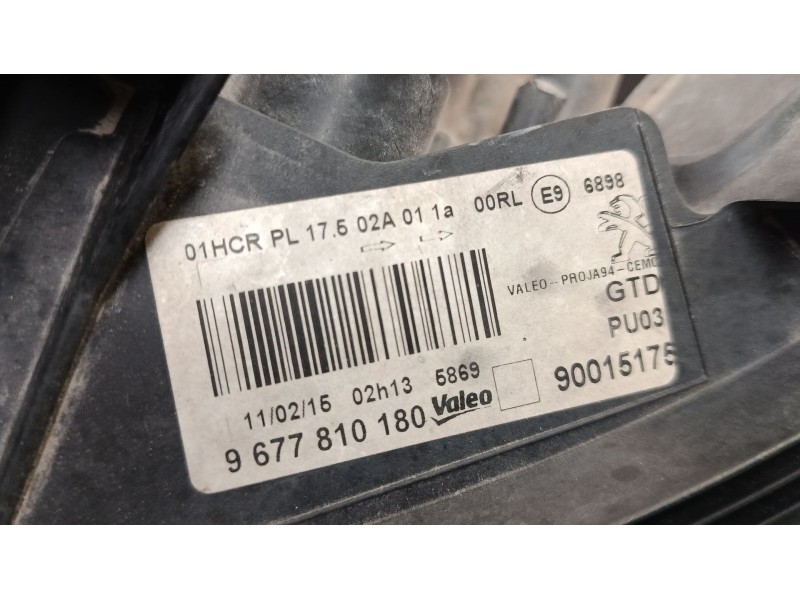Recambio de faro izquierdo para peugeot 2008 i (cu_) 1.6 hdi referencia OEM IAM 9677810180  
