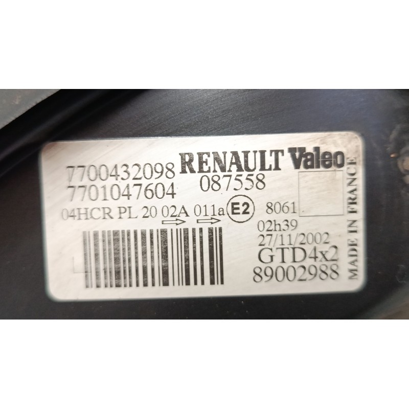 Recambio de faro izquierdo para renault scénic i monospace (ja0/1_, fa0_) 1.4 16v (ja0d, ja1h, ja0w, ja10) referencia OEM IAM 77
