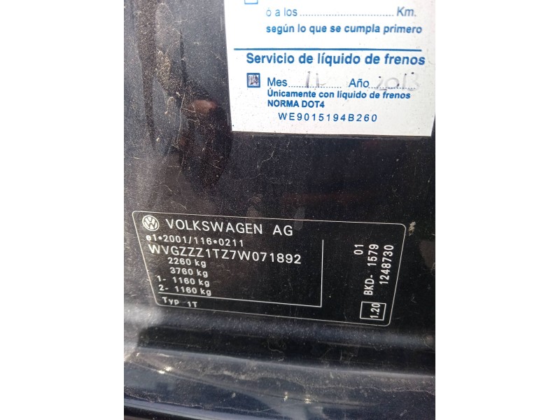 volkswagen touran (1t1, 1t2) del año 2007