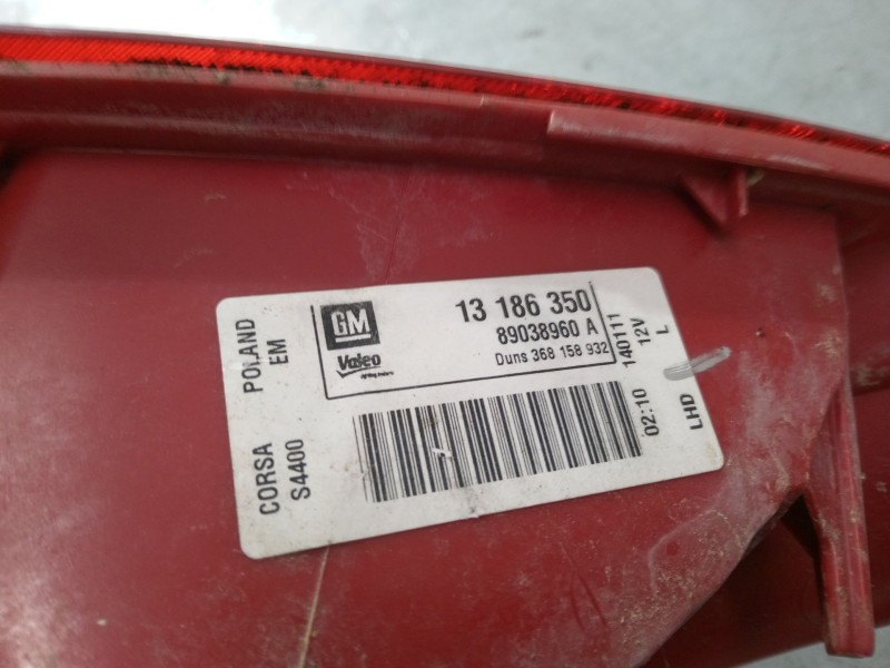 Recambio de piloto trasero izquierdo para opel corsa d (s07) 1.2 (l08, l68) referencia OEM IAM 13186350  