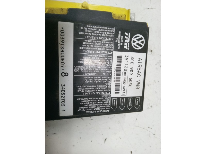 Recambio de centralita airbag para seat leon (1p1) 1.9 tdi referencia OEM IAM 3C0909605F  