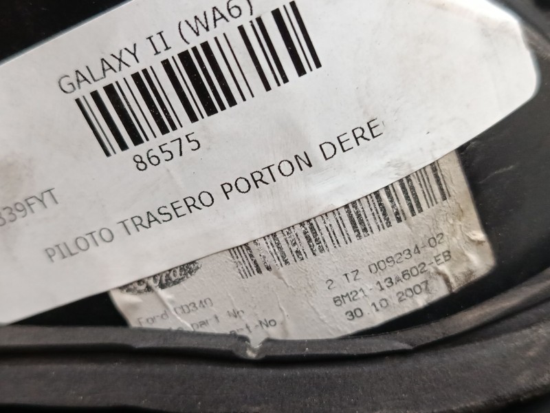 Recambio de piloto trasero porton derecho para ford galaxy ii (wa6) 2.0 tdci referencia OEM IAM BM2113A603EB  