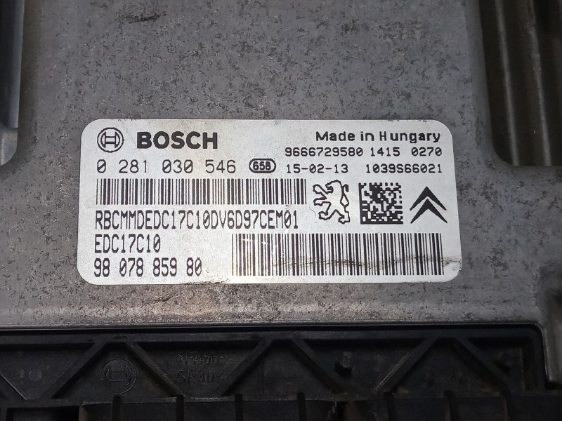 Recambio de centralita motor uce para peugeot 2008 i (cu_) 1.6 hdi referencia OEM IAM 9807885980 9666729580 EDC17C10