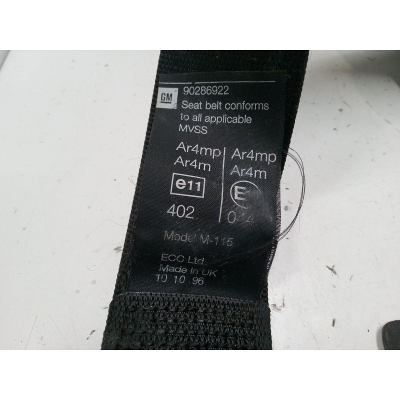Recambio de cinturon seguridad delantero derecho para opel astra f hatchback (t92) 1.6 i 16v (f08, m08, f68, m68) referencia OEM