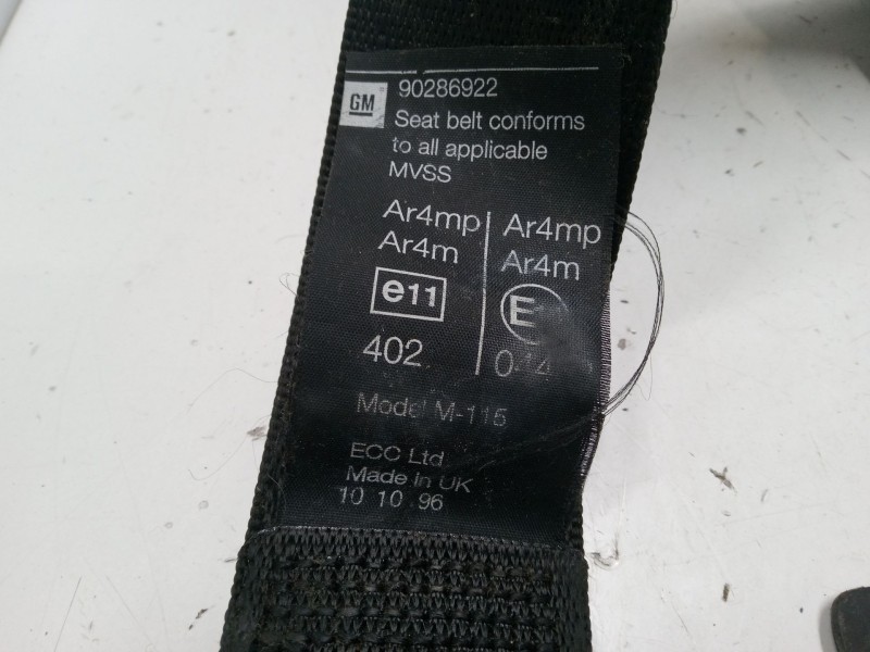 Recambio de cinturon seguridad delantero derecho para opel astra f hatchback (t92) 1.6 i 16v (f08, m08, f68, m68) referencia OEM