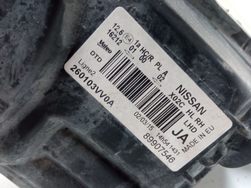 Recambio de faro derecho para nissan note (e12) 1.2 dig-s referencia OEM IAM   