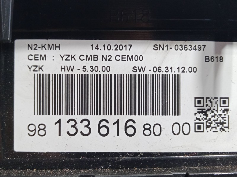 Recambio de cuadro instrumentos para citroën c3 aircross ii (2r_, 2c_) 1.2 puretech 110 (2rhnzb, 2rhnzw, 2rhnpx, 2rhnpj) referen