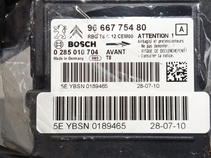 Recambio de centralita airbag para peugeot 3008 i monospace (0u_) 2.0 hdi referencia OEM IAM 9666775480  