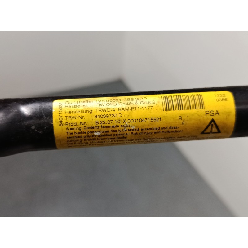 Recambio de cinturon seguridad delantero derecho para peugeot 3008 i monospace (0u_) 2.0 hdi referencia OEM IAM 8975HN  