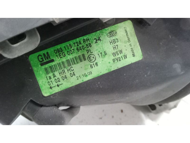 Recambio de faro derecho para opel astra g descapotable (t98) 1.6 (f67) referencia OEM IAM   