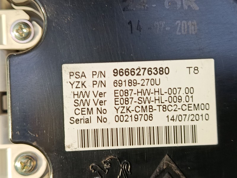 Recambio de cuadro instrumentos para peugeot 3008 i monospace (0u_) 2.0 hdi referencia OEM IAM 9666247580  