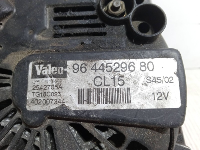 Recambio de alternador para peugeot 206 hatchback (2a/c) 1.4 hdi eco 70 referencia OEM IAM 9644529680.2542705A  