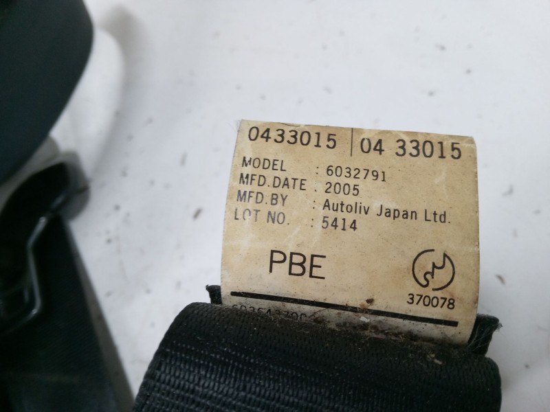 Recambio de cinturon seguridad delantero derecho para mazda 3 sedán (bk) 1.6 di turbo (bk12y) referencia OEM IAM   