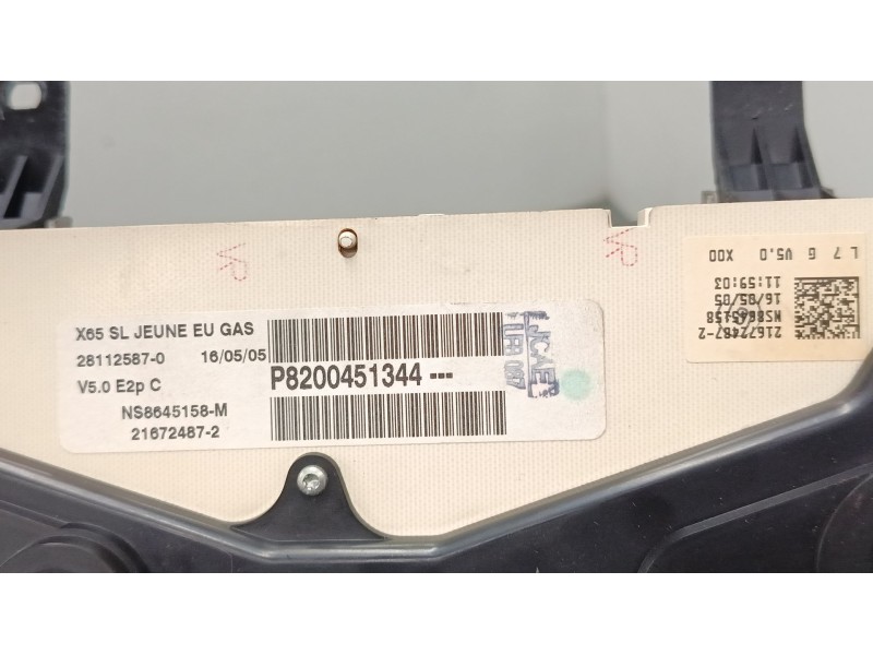 Recambio de cuadro instrumentos para renault clio ii (bb_, cb_) 1.5 dci (b/cb08) referencia OEM IAM 8200451344  