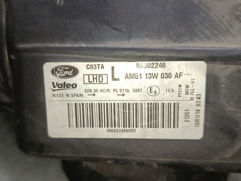 Recambio de faro izquierdo para ford c-max ii (dxa/cb7, dxa/ceu) 1.0 ecoboost referencia OEM IAM AM5113W030AE 89502246 